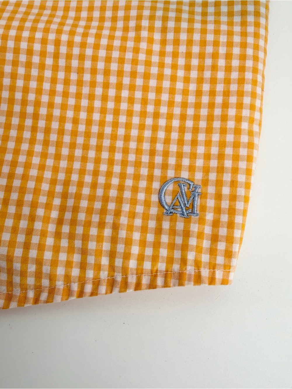 Cavi Men 4XL Shirt Short Sleeve Orange White Gingham Plaid Urban Streetwear Flaw - Picture 8 of 16